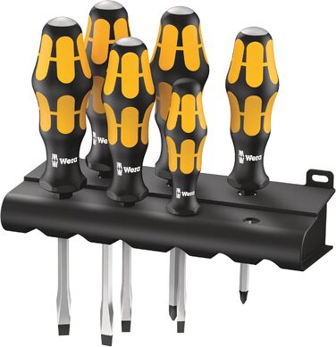 Набір викруток Wera 932/918/6 Kraftform Plus, 6 шт, ударостійкі, стамеска, з тримачем