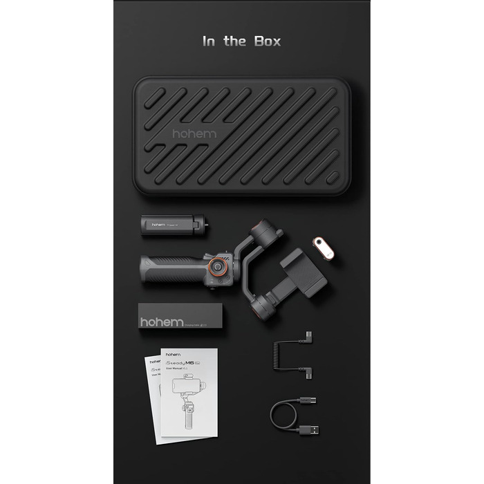 Штатив-стабілізатор Hohem iSteady M6 Kit для смартфонів з AI-трекером та світлом, 3-осьовий, OLED-дисплей, 400г