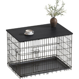 Насадка для собачого вольєра Piskyet, дерев'яна робоча поверхня, чорна, сумісна з вольєрами 76,2 см, 121,9 см, 107,7 см, 91,4 см, 61 см