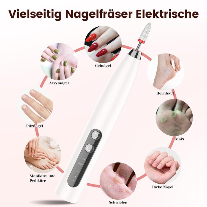 Електричний фрезер для нігтів DOCOCO з USB-C, для гелю та акрилу, манікюрний набір