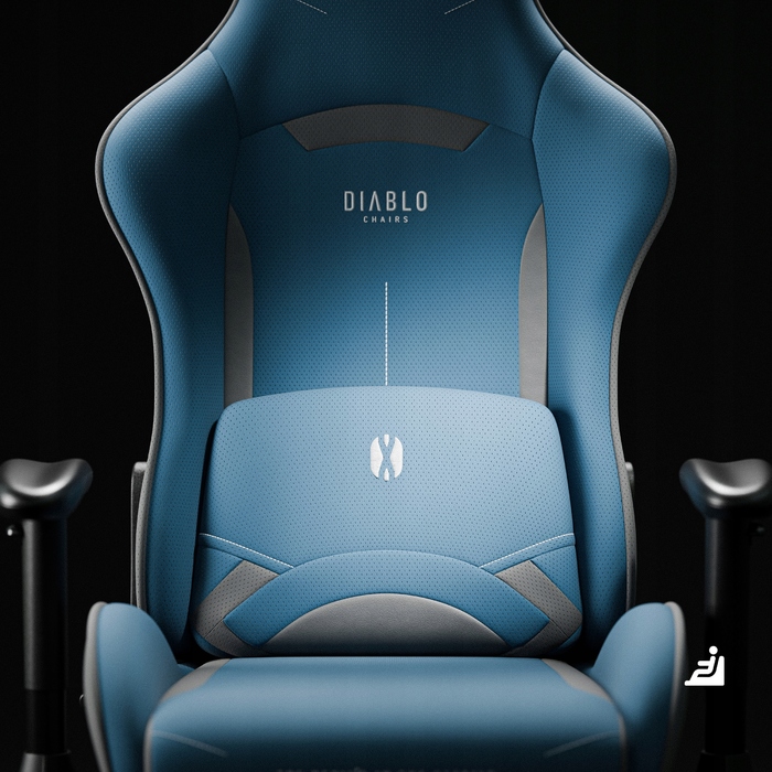 Ігрове крісло Diablo Chairs X-Starter, тканина, чорно-синє