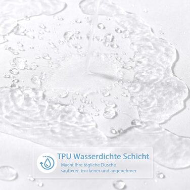 Водонепроникна штора для душу з льоном та вікном (183x183 см), біла - 12 гачків з нержавіючої сталі, утяжелений край, тканинна штора для ванни, машинне прання