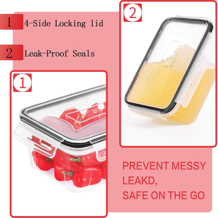 Набір контейнерів для зберігання їжі Skroam: 36 штук, BPA-free, для організації кухні