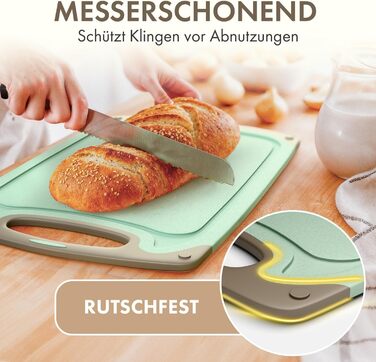 Набір обробних дощок Blumtal (S/M/L) - 3 шт. з пластику, з жолобками для соку та ручкою, BPA free, придатні для миття в посудомийній машині