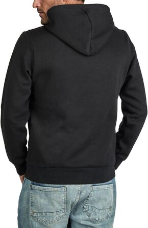 Чоловічий худі Jack & Jones Regular Fit JJEADRIAN з принтом, чорний (розмір 8XL)