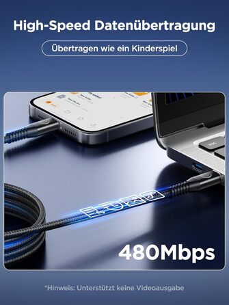 Кабель USB-C на USB-C [2 шт. 2м+2м] 100W, 5A, PD, для iPhone, Samsung, iPad, MacBook, Pixel, Switch. Чорний