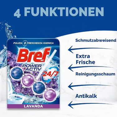 Блоки для унітазу Bref Poweractive Лаванда, 10 шт по 50 г