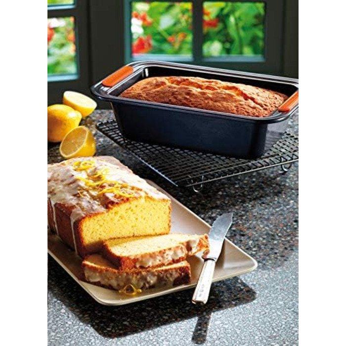 Форма для випікання Le Creuset, антипригарна, прямокутна, 23,5x13,5 см, стійка до закваски, карбонова сталь, антрацит/помаранчева