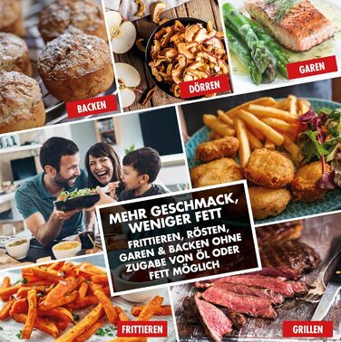 Фритюрниця GASTROBACK Air Pro XXL: 6.5 л, 8 програм, сенсорне керування, срібно-чорний колір