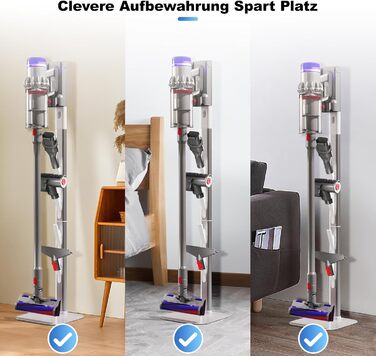 Підставка для пилососів Dyson V7, V8, V10, V11, V15, G5, V12slim, CISSIYOG, з 4 гачками, без свердління, для зберігання пилососа та аксесуарів, приховане кабельне рішення