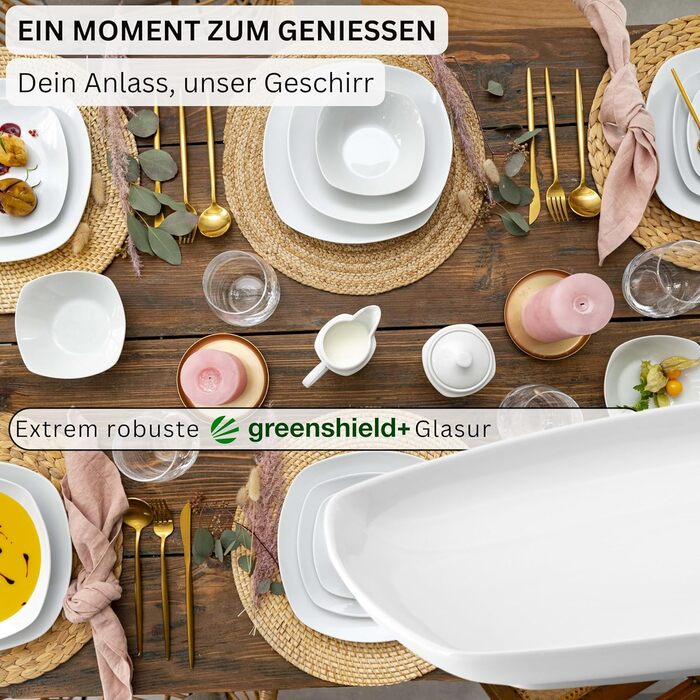 Набір сервірувальних тарілок Sänger Bilgola (2 шт.) - порцеляна, білий колір, 23 x 34 см | для м'яса, риби та закусок | PREMIUM COLLECTION