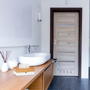 Relaxdays White Towel Box with Bamboo Lid