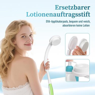 Набір для масажу спини з насадкою (3 змінні насадки), довга ручка - догляд за спиною 2024