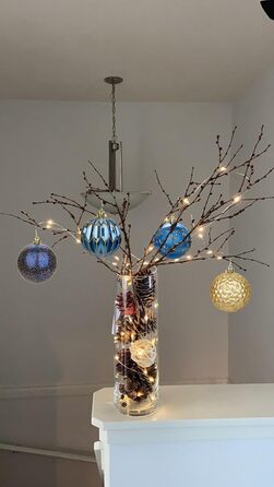 Набір прикрас для ялинки 92 шт. – Стійкі до пошкоджень ялинкові кулі блакитного та золотого кольорів – прикраси для ялинки, вінка, різдвяний декор