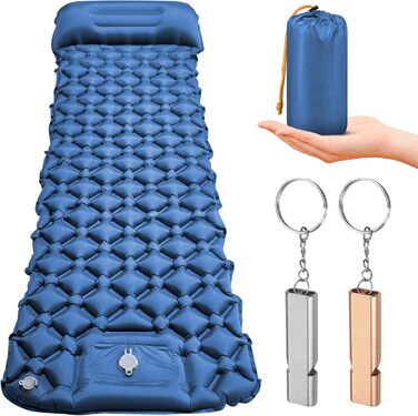 Isomatte HVIERO самонадувна, туристична, для кемпінгу, ультралегка, блакитна