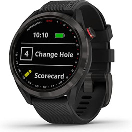 Годинник GPS Garmin S42 для гольфу, дорослий, унісекс, сірий титан/чорний, 43,4 x 43,4 x 11,7 мм
