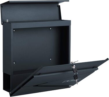 Поштовий ящик настінний SONGMICS XXL, з замком та відділенням для преси, антрацит GMB051G02