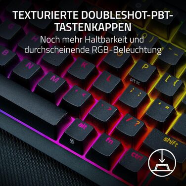 Механічна ігрова клавіатура Razer BlackWidow V4 Pro 75% з Green Switch, RGB Chroma, 6 макро-клавіші, Doubleshot ABS, QWERTY US-розкладка, чорна
