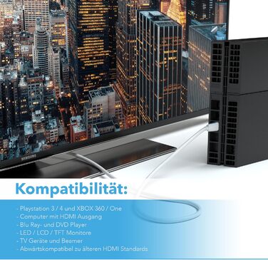 HDMI кабель JAMEGA 15м 2.0, Ultra HD 4K@60Hz, High-Speed Ethernet, HDR, ARC, 3D, 18Gbps, білий