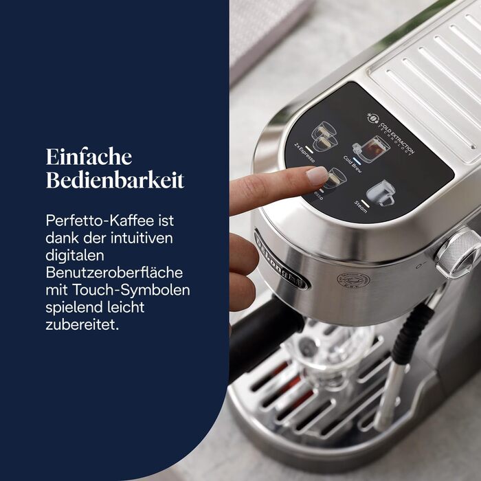 Еспресо-кавомашина De'Longhi Style EC 685.B Dedica 2025 з професійним капучинатором, 15 см, для кави та ESE Pads