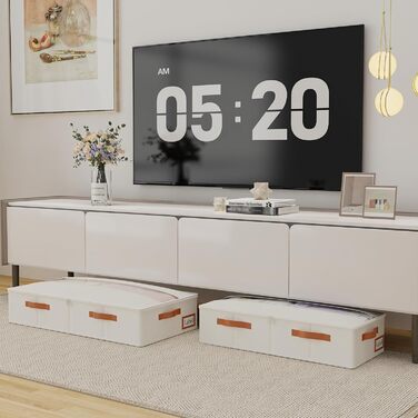 Комод-органайзер під ліжко Yawinhe, 2 шт., з прозорою кришкою та ручками, 80x40x15 см, для зберігання речей у спальні