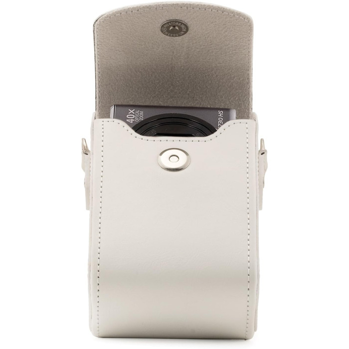 Чохол для камери MegaGear Panasonic Lumix DC-ZS70/LX10/ZS60/ZS100/LX15/TZ95/TZ90/TZ80/TZ100 шкіряний з ременем (білий)