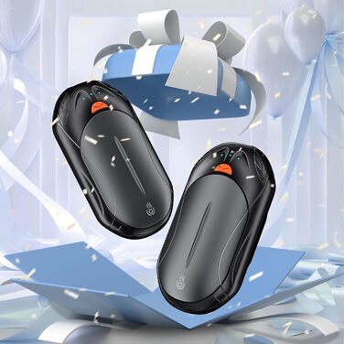 Електричні грілки для рук OUTJUT, 6000mAh, 3 режими нагріву, USB, 2 шт. (чорний та сірий)