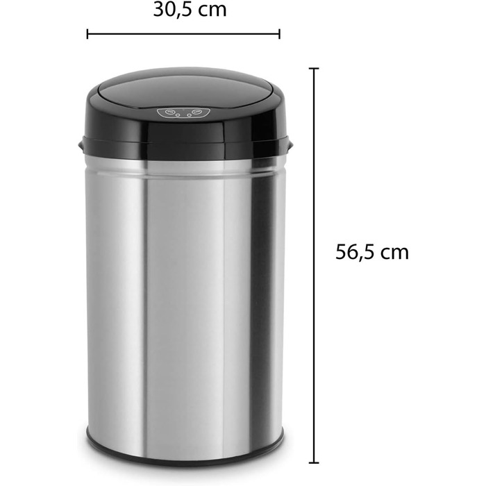 Сміттєвий бак Echtwerk з сенсором, 30л, нержавіюча сталь INOX Black, електричний, інфрачервоний датчик руху