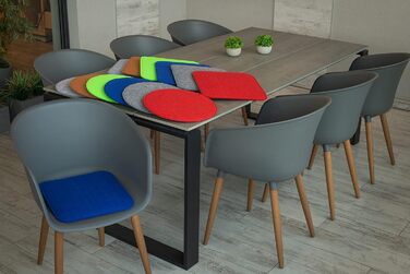 Набір з 4 фетрових подушок для стільців Sunnypillow 35x35 см, сині, для дому та вулиці