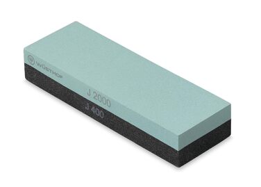 Двосторонній точильний камінь Wüsthof J400/2000 для ножів, 15 x 5 x 2,5 см, чорний/зелений