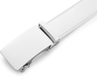Чоловічий шкіряний ремінь на автоматичній застібці для ділового костюма, ширина 3,5 см, білий, довжина 125 см, підходить для обхвату талії 92-107 см