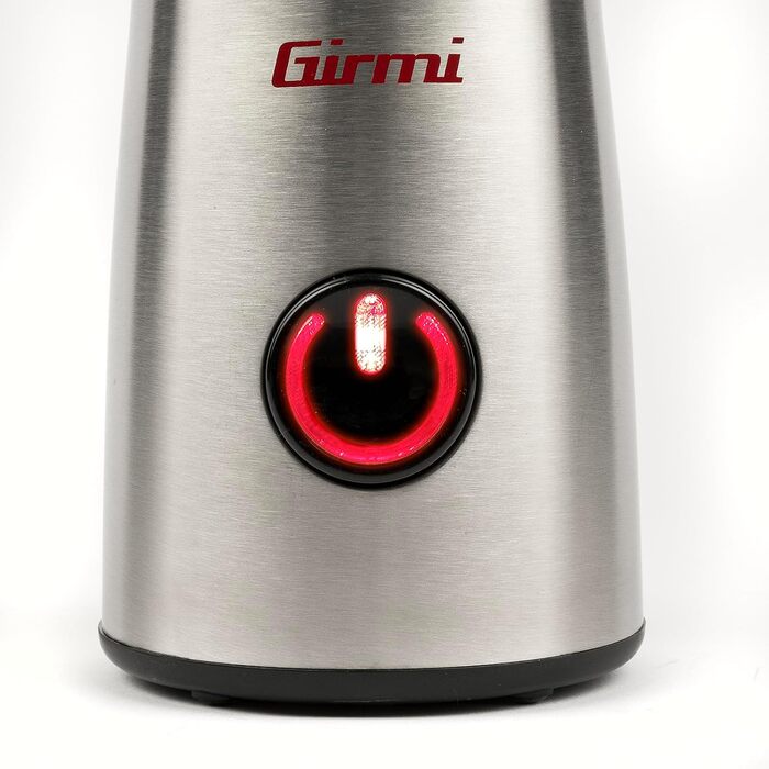 Кавомолка Girmi MC01: потужність 150 Вт, корпус з нержавіючої сталі, ємність 50 г, функція PULSE, для кави та спецій, LED-підсвітка, збірна кавомолка