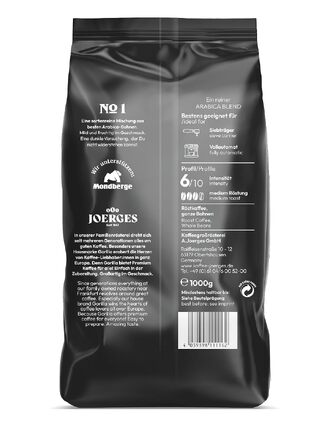 Кава в зернах Joerges Espresso Gorilla Crema No.1, темне обсмаження, 1 кг