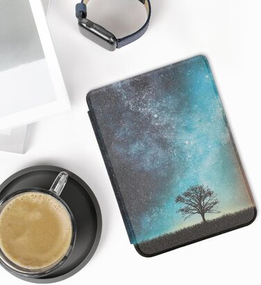 Чохол-книжка kwmobile для Kobo Clara 2E / Tolino Shine 4 - з єгипетськими ієрогліфами, золото-чорний (жовтий, помаранчевий, червоний)