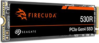 SSD Seagate FireCuda 530R 1TB NVMe PCIe Gen4 для PS5/PC, 7400 МБ/с, 3D TLC NAND, 5.050 TBW, Data Rescue Service