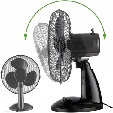Настільний вентилятор тихий 20W, діаметр 28 см, з осциляцією, 2 швидкості, регульована висота, для спальні/офісу, підлоговий, альтернатива кондиціонеру