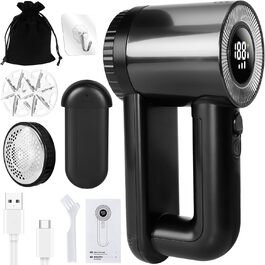 Електричний видальник ворсу, портативний, з LED-дисплеєм та 2 лезами. 3 швидкості, для всіх тканин.