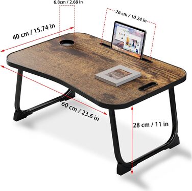 Зручний столик-підставка для ноутбука та їжі в ліжко/на диван (жовтий)