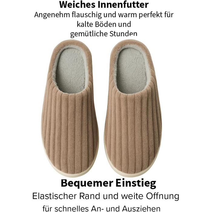 Домашні тапочки для чоловіків та жінок – надзвичайно м'які сліпони для дому - ультралегкі, неслизькі та зручні. М'які тапочки - зимові домашні тапочки (39 EU, Коричневий)