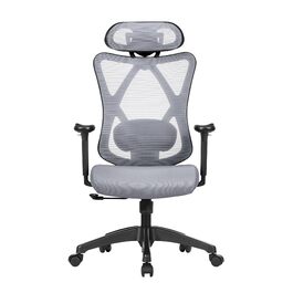Офісний стіл SONGMICS: ергономічне крісло з регульованою поперековою та підголовною підтримкою, до 150 кг, регульована висота, сірий