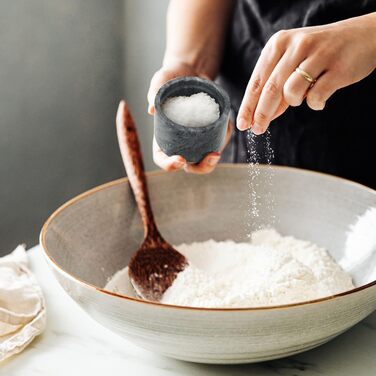 Marble Salt Box with Lid, Multi-Purpose Marble Container for Salt, Pepper, Paprika, and Powdered Herbs, Marble Box for Jewelry, Watches, and Accessories Black