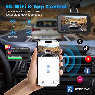 Відеореєстратор Dashcam 4K Dual з CPL фільтром, WiFi, 64GB SD, IPS 3