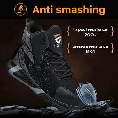 Зручні захисні черевики для чоловіків та жінок. Легкі робочі черевики з металевим підноском, спортивного стилю, антиковзаюча підошва, дихаючі, розміри 37-46 EU, зелені (43 EU, чорні)
