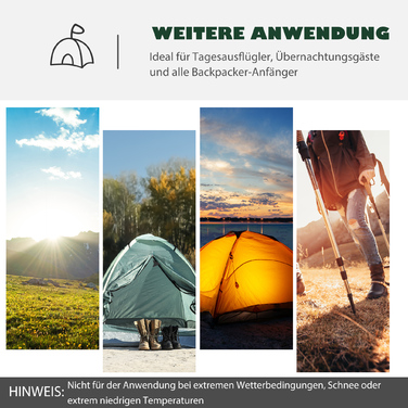 Outsunny Tunnel Tent for 2-3 People, 190T Camping Tent with Stakes, Fiberglass & Polyester, Dark Green, 426x206x154cm for Outdoor Adventures