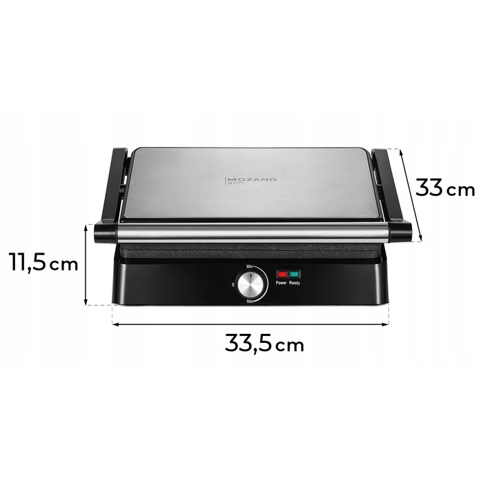Електричний розкладний гриль Mozano Grill Chef, чорний, 2200 Вт, великий