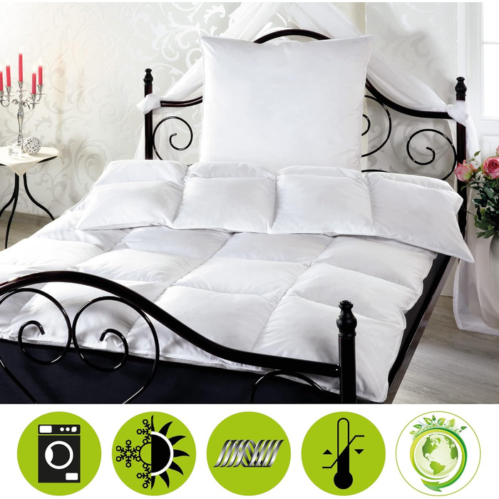 Bestlivings Down Feather Comforter Duvet Quilted Comforter (1400g) - Winter Comforter Down Comforter - ÖKO TEX 135x200 cm Quilted Duvet Feather/Down - 135x200 cm