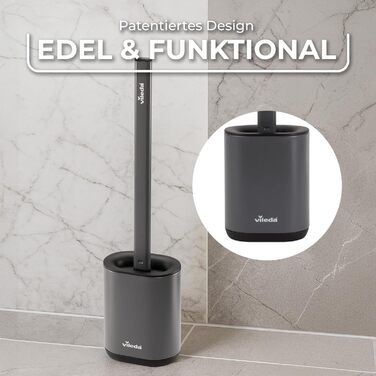 Щітка для унітазу Vileda Silikon з нержавіючою сталею – гігієнічна та довговічна, з гнучкою головкою та 2 зонами очищення