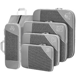 Органайзер для валізи Grau, набір 6 шт. (Compression Packing Cubes), для подорожей, рюкзака, ручної поклажі сірого кольору