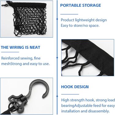 Сітка перегородки для автомобіля GOMETY: захист від тварин, 120x90 см, поліпропілен, 4 гачки