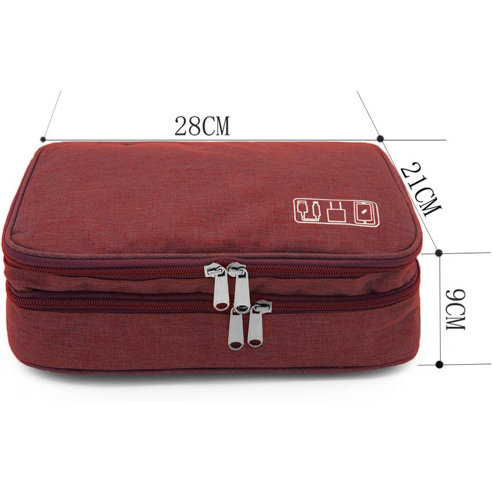 Водонепроникна сумка-органайзер для кабелів та електроніки Ruyosn (червона)